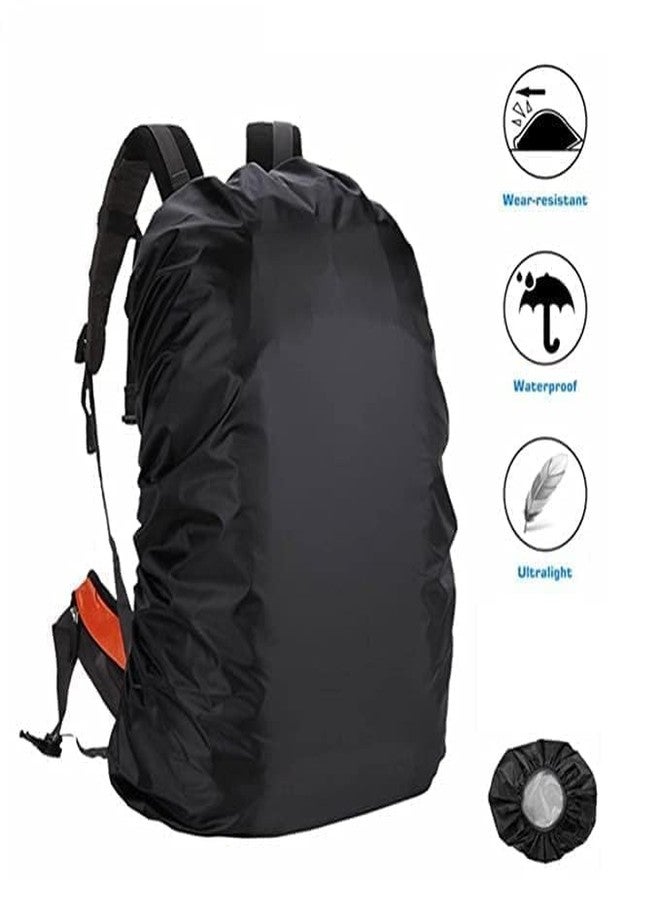 RUKSHV Waterproof Rain Cover for Backpack - Adjustable & Foldable Bag Protector with Reflective Strip, Anti-Slip Elastic, Fits 20L to 45L Bags - Black - Image 2
